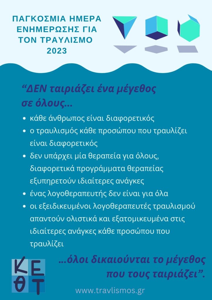 Παγκόσμια Ημέρα Ενημέρωσης για τον Τραυλισμό